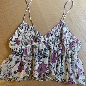ZARA crop top, sheer, glitter thread, spaghetti straps, NWT, size M